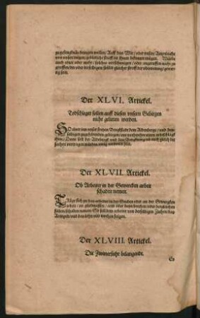 Der XLVI. Artickel.