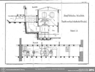 Tafel XVII - Königl. Halsbrückner Schmelzhütte. Maschinenanlage des Kraftwerkes Tuttendorf