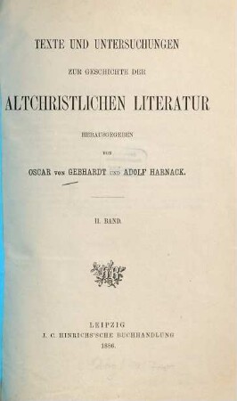Die Lehre der zwölf Apostel : nebst Untersuchungen zur ältesten Geschichte der Kirchenverfassung und des Kirchenrechts