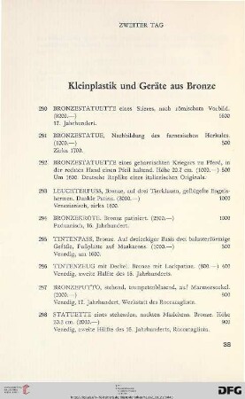 Kleinplastik und Geräte aus Bronze (Nr. 290-327)