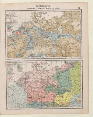 Mitteleuropa, Volksdichte, Völker- und Sprachenverteilung