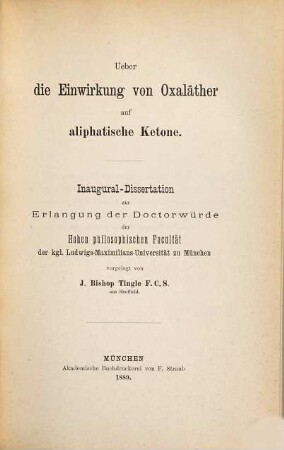 Ueber die Einwirkung von Oxaläther auf aliphatische Ketone