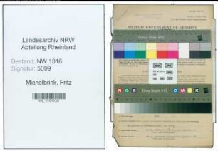 Entnazifizierung Fritz Michelbrink , geb. 29.03.1910 (Kraftfahrer)