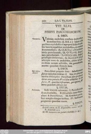 Tit. XLVI. De Iuribus Parochianorum.