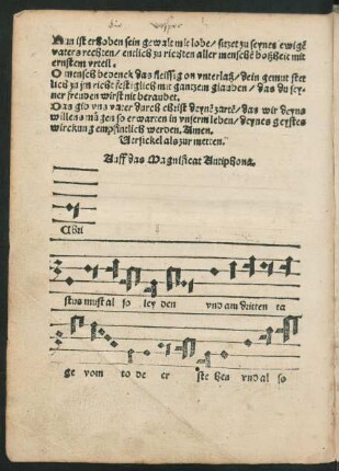 Auff das Magnificat Antiphona.