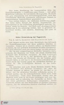 18: Ueber Entwicklung bei Tageslicht