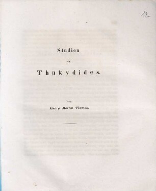 Studien zu Thukydides, [1]