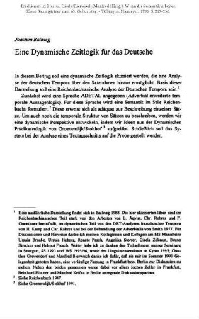 Eine Dynamische Zeitlogik für das Deutsche