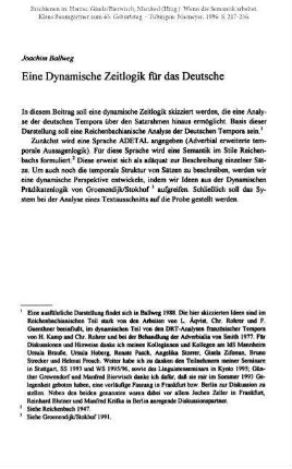 Eine Dynamische Zeitlogik für das Deutsche