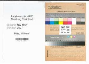 Entnazifizierung Wilhelm Miltz , geb. 01.01.1901 (Schaffner)