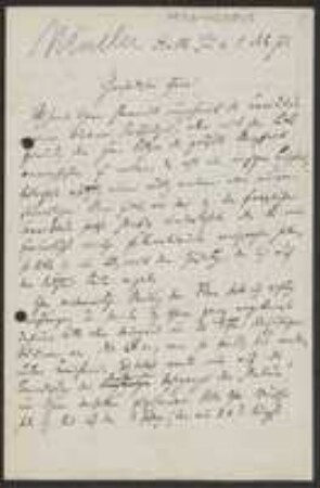 Brief von Karl Müller an Unbekannt
