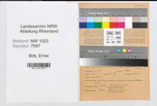 Entnazifizierung Ernst Birk , geb. 02.02.1905 ()