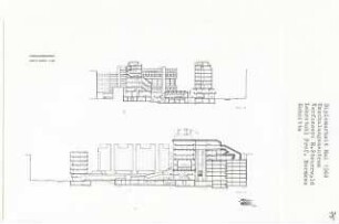 Umschulungszentrum, Berlin-Charlottenburg (Diplomarbeit bei Bernhard Hermkes): Schnitte 1:200