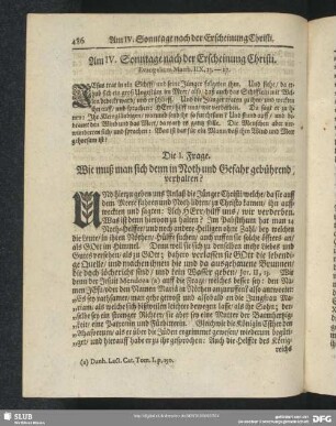 Am IV. Sonntage nach der Erscheinung Christi