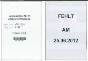 Entnazifizierung Emil Franke, geb. 12.06.1900 (Verw.Angest.)