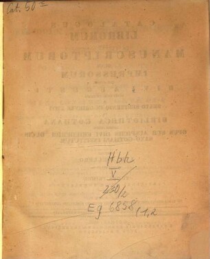 Catalogus librorum tam manuscriptorum quam impressorum qui ... in bibliotheca Gothana asservantur, 1,2