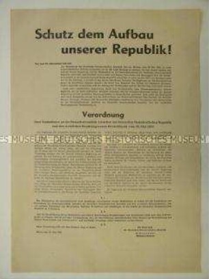 Sonderdruck mit der Verordnung über Maßnahmen zum Schutz der Grenze der DDR zur Bundesrepublik und der Begründung der Maßnahmen durch Staatssekretär Eggerath