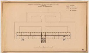 Bebauung von Lehmanns Felsen, Halle/Saale: Museum, Grundriss 1. OG 1:200