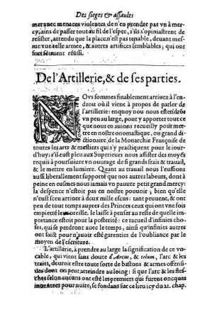 De l'Artillerie, & de ses parties.