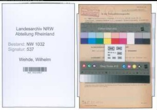 Entnazifizierung Wilhelm Wehde , geb. 20.10.1877 (Postbetriebsrat)