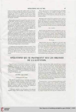 Opérations qui se pratiquent sur les organs de la gustation