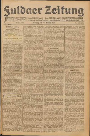 Ausgabe vom Samstag, den 10. Januar 1914.