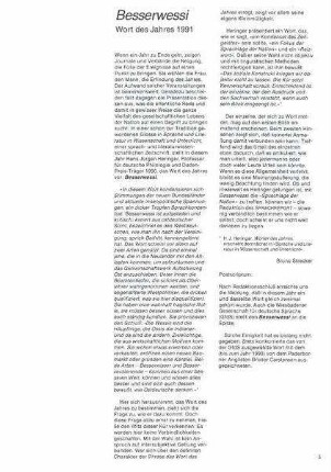 Besserwessi : Wort des Jahres 1991