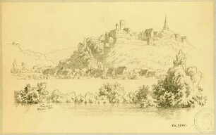 Krautheim Blick über die Jagst auf Stadt und Burg