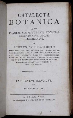 Fasc. 2: Catalecta Botanica. Fasc. 2