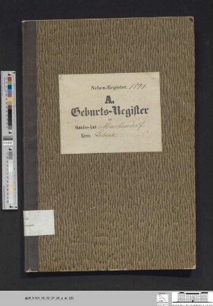Geburtsregister Markendorf 1899