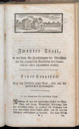 Erstes Hauptstück. Von den Pflichten gegen Gott, oder von der natürlichen Frömmigkeit.
