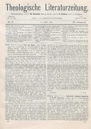 226-227 [Rezension] Grimm, Karl J., Euphemistic Liturgical Appendixes in the Old Testament