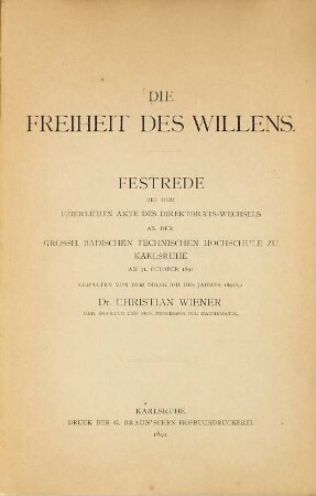 Die Freiheit des Willens