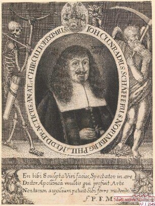 Johann Conrad Schäffer, Dr. phil. und med., Anatom und Chirurg; geb. 1619; gest. 1669