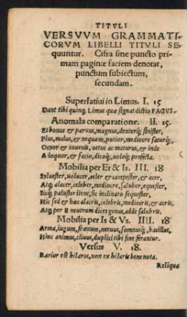 Versuum Grammaticorum Libelli Tituli Sequuntur.