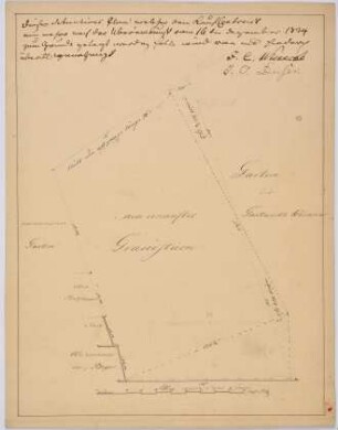 Situations-Plan des neu erworbenen Grundstücks von Gastwirth Wienecke in der Allee nach Sanssouci