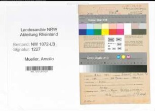 Entnazifizierung Amalie Mueller , geb. 18.07.1887 ()