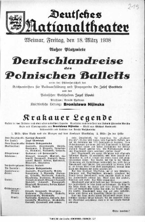 Deutschlandreise des Polnischen Balletts