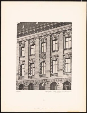 Berliner Handelsgesellschaft, Berlin: Fassadenteil (aus: Alfred Messel, 1912)
