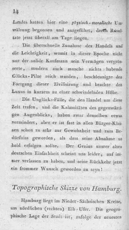 Topographische Skizze von Hamburg.