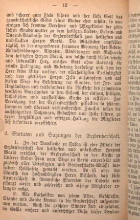3. Statuten und Satzungen der Erzbruderschaft.