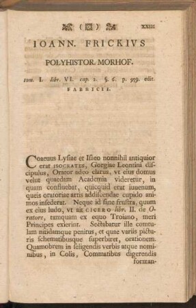 Ioann. Frickivs Polyhistor. Morhof.