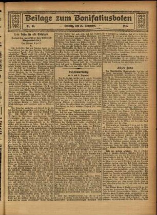 Zweite Ausgabe vom Sonntag, den 26. November 1916.