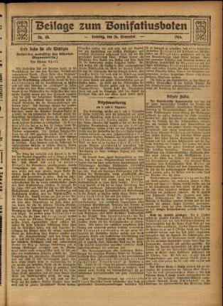 Zweite Ausgabe vom Sonntag, den 26. November 1916.