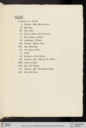 Clarence Hudson White [list of plates]