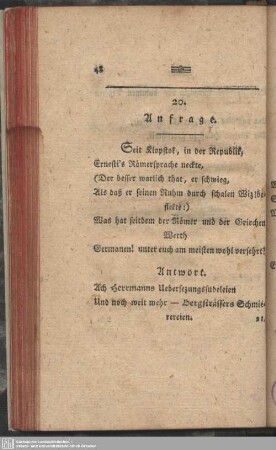 20. Anfrage