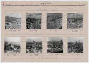 Stadtpanoramen von einem Hochhaus auf der Fischerinsel. Berlin, Mitte, Spittelmarkt/Leipziger Straße/Mühlendamm/Brüderstraße/Poststraße