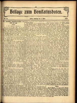Zweite Ausgabe vom Sonntag, den 04. April 1909.