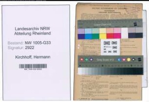 Entnazifizierung Hermann Kirchhoff , geb. 18.06.1910 (Maurer)