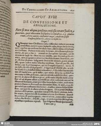 Caput XVIII. De Confessione Et Absolutione